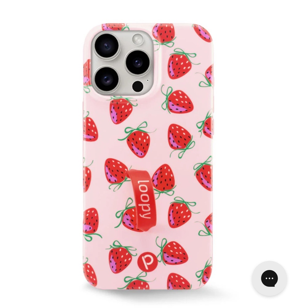 Loopy Case Pink Strawberry Pattern Phone Case - Picture 2 of 3